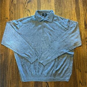 Hickey Freeman Gray Polo Sweater